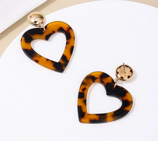 BOUCLES COEUR LEOPARD